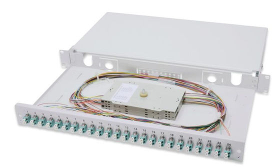 1U 19inch Full Loaded Slide Drawer Rack Mount Patch Panel in CRS Cold Rolled Steel for Fiber Optic Management