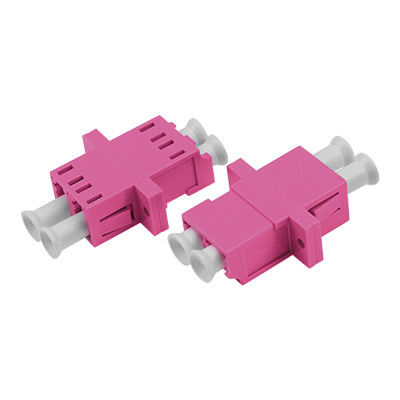 LC OM4 DX Asymmetric Welding Fiber Optic Adapter with Flange - ≤ 0.2dB Alternating Loss, Ceramic or Metal Sleeve, Wide Operating Temperature