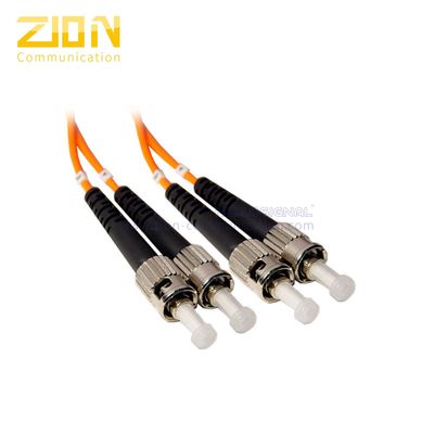 ST to ST Duplex Fiber Optic Patch Cord with 62.5 / 125 um Multimode and 3.0mm PVC Jacket