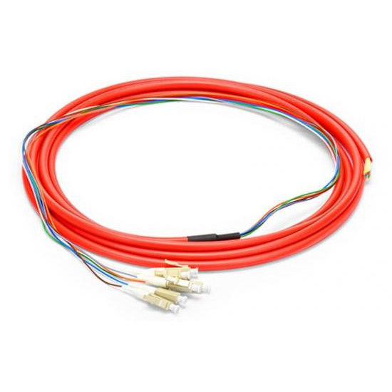 LC UPC 12 Fibers OM1 Multimode Fiber Optic Patch Cord with PVC 0.9mm Jacket FOPT
