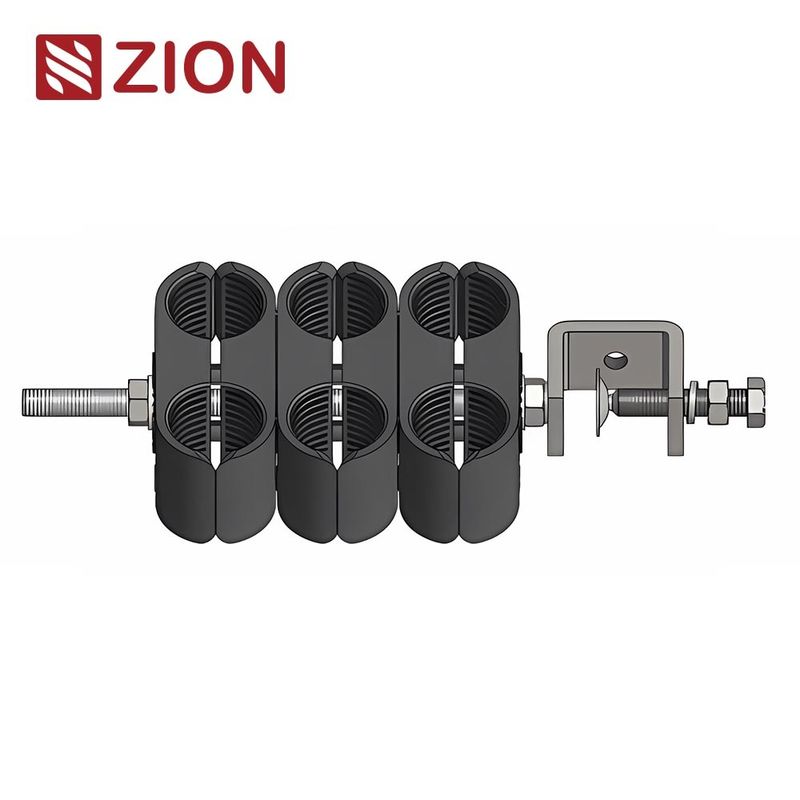 Feeder Cable Clamp for 7/8" Cable – 6-Way, Stainless Steel & EPDM, Outdoor Use | ZFRFCC0629