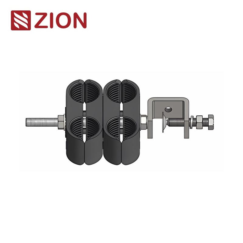 Feeder Cable Clamp for 7/8" Cable – 4-Way, Stainless Steel 304, EPDM Insert | ZFRFCC0429